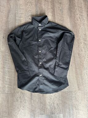 Classic Black Button-Down Shirt Boys Champs Medium 10/12
